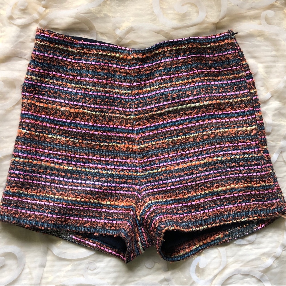 Kenny High Rise Hot Shorts Rainbow Glitter Tweed